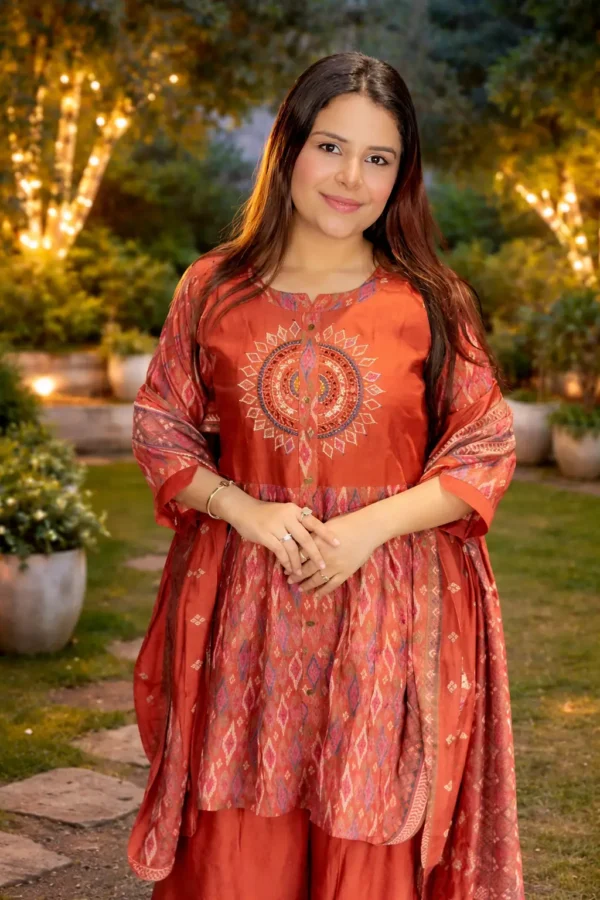 Women Cotton Silk Suit Set with Cut Work Dupatta